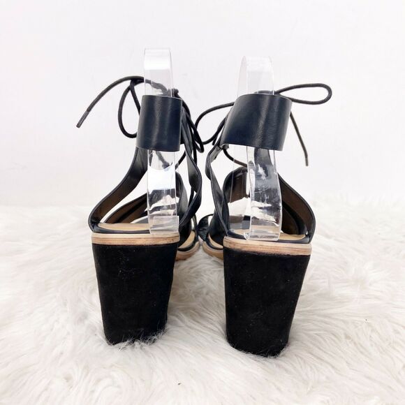 Very Volatile 8 Womens Black Faux Leather Strappy Heeled Sandals - Picture 3 of 8